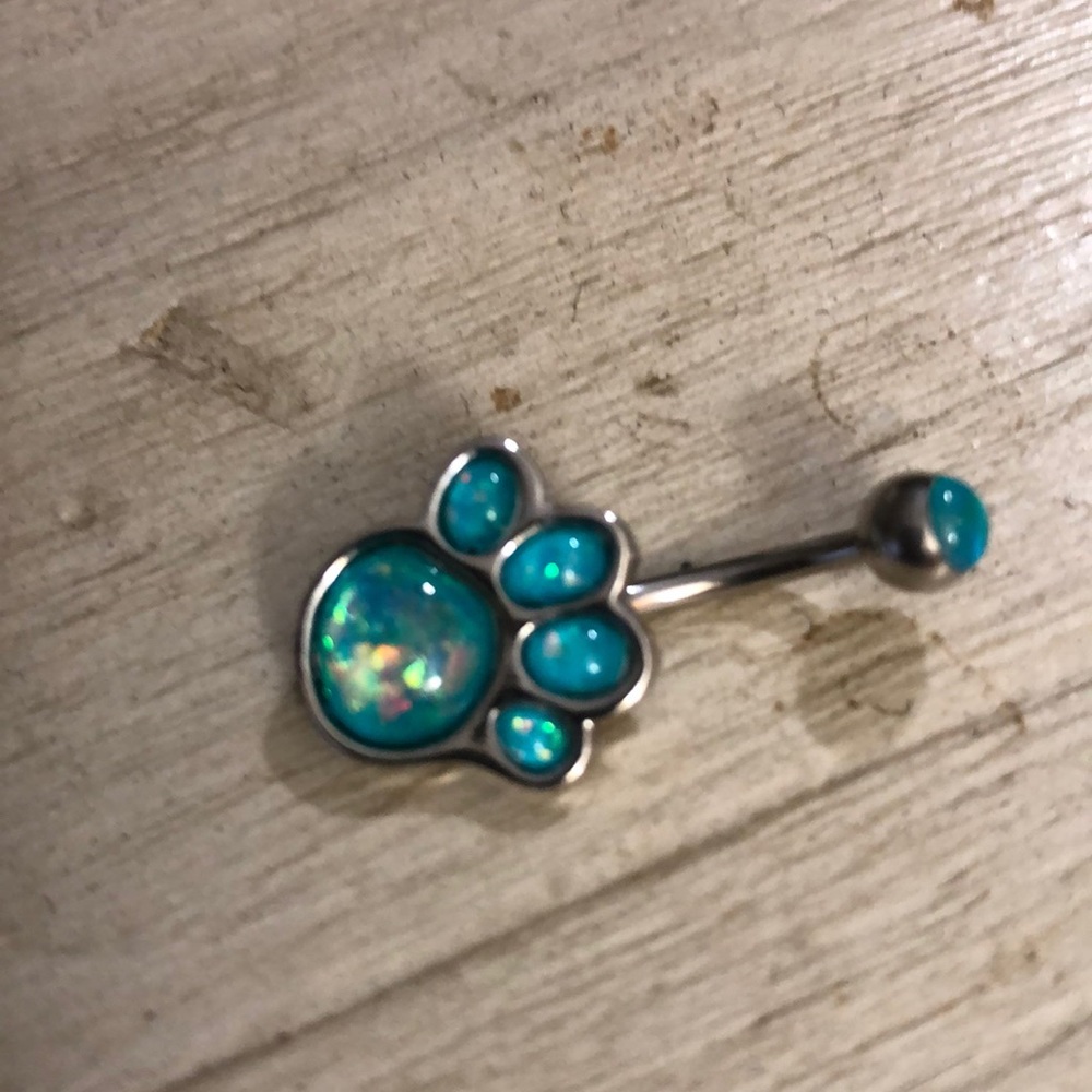 Animal paw belly ring
